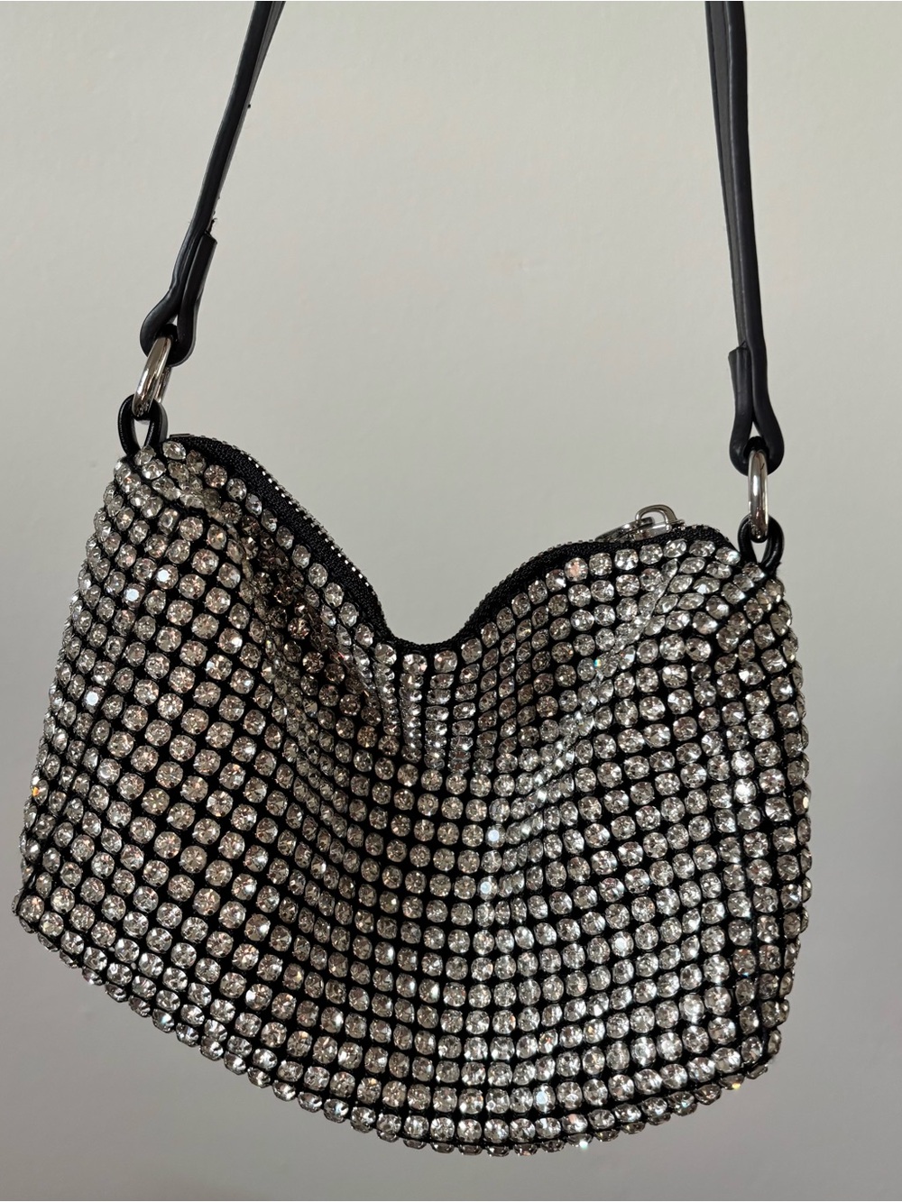 BCBGeneration Black Rhinestone Mini Shoulder Bag - Picture 2 of 4